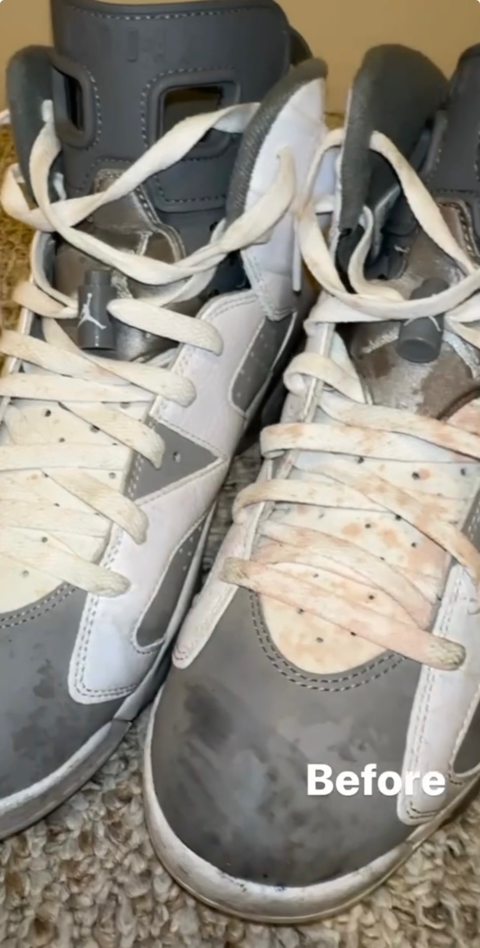 Jordan 6 · Cool Grey before restoration by Flo Restorations